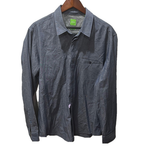 BOSS HUGO BOSS men’s Blue Button-Up Shirt long sleeve Slim Fit size XL GUC..